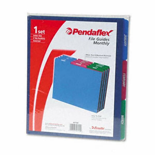 Top Tab File Guides Monthly 1/3 Tab Polypropylene Letter 12/Set, Esselte Pendaflex, Mfr#: 40144